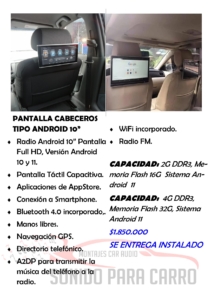 Cabeceros Android con aplicaciones de 9"