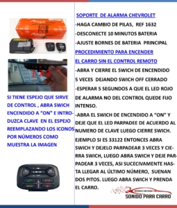 Reparación de alarmas chevy